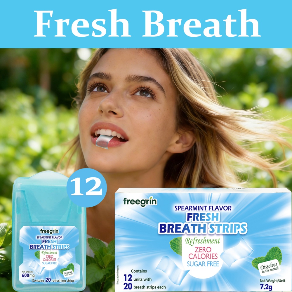 Teeth Whitening Fast - FREEGRIN Strisce Orale al Gusto Menta