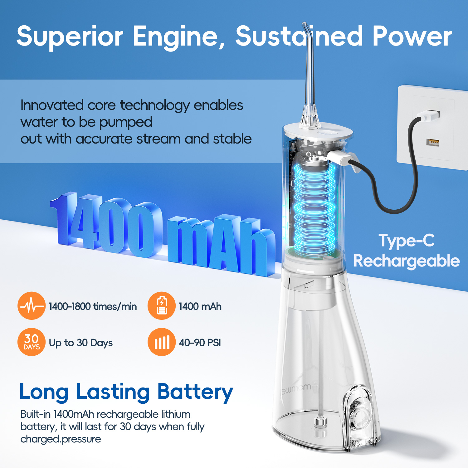 Nuovo Idropulsore Portatile F2 - Water Flosser Cordless recensione e prezzo