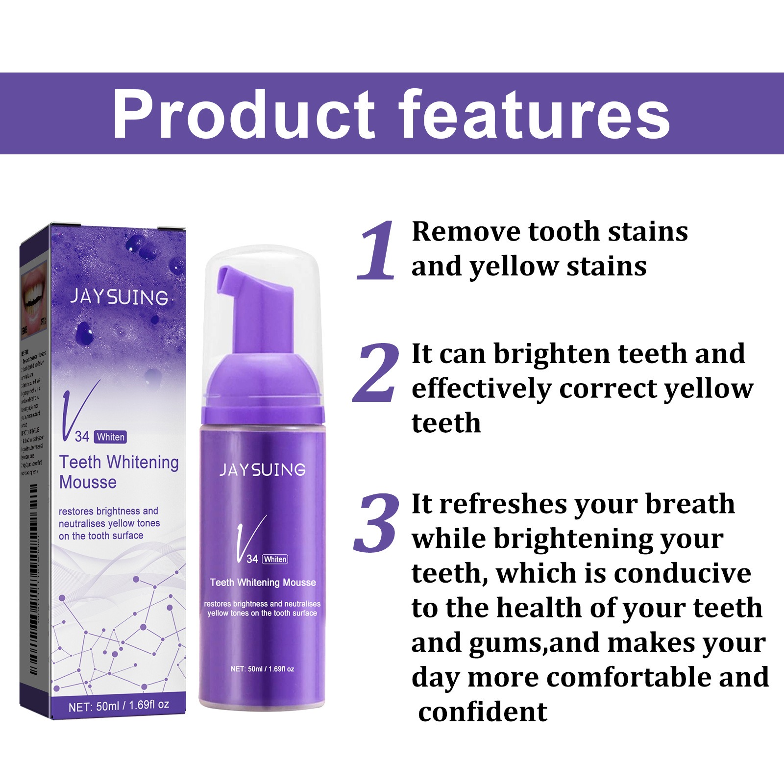 V34 Mousse Dentifricio per la  - Teeth Whitening Effective recensione e prezzo